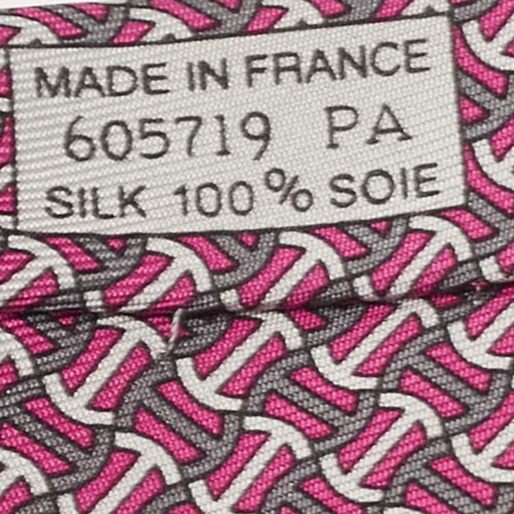 مملوكة مسبقًا Hermes Purple/Grey H Logo Print Silk Classic Tie
