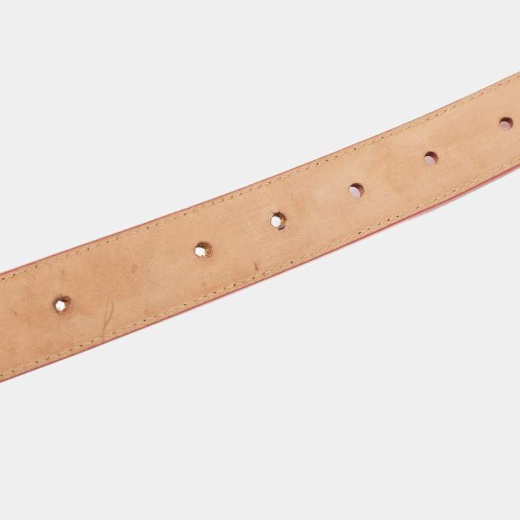 Pre Owned Hermes Gold/Orange Epsom Leather Constance Reversible Belt 85 CM