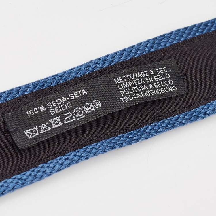 Pre Owned Hermes Blue Silk Knit Tete-A-Tete Equestre Tie