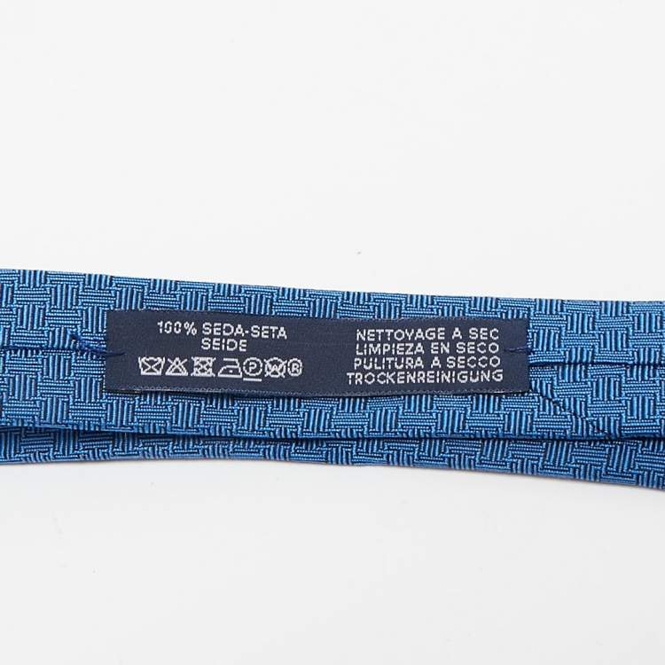 مملوكة مسبقًا Hermes Blue Silk Terre d'H Tie 