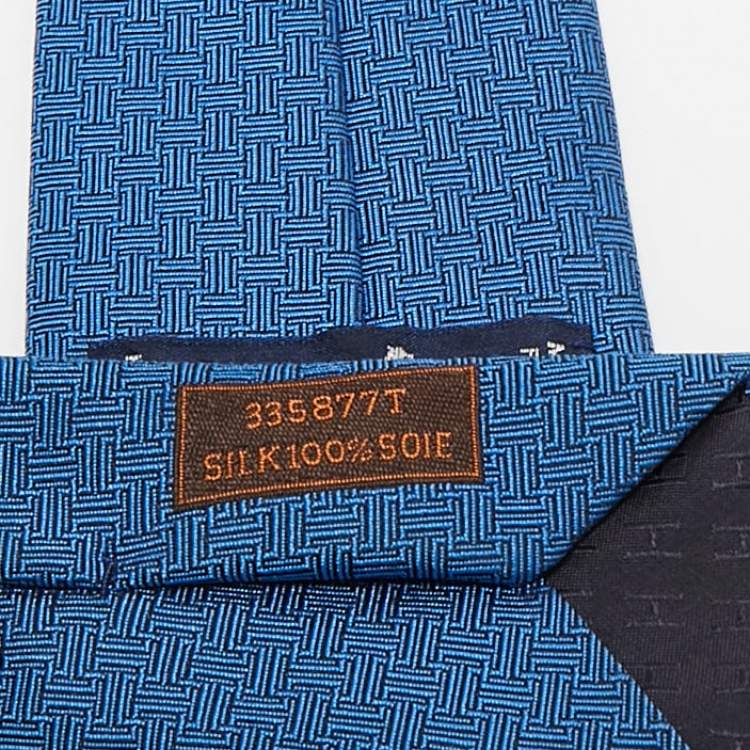 مملوكة مسبقًا Hermes Blue Silk Terre d'H Tie 