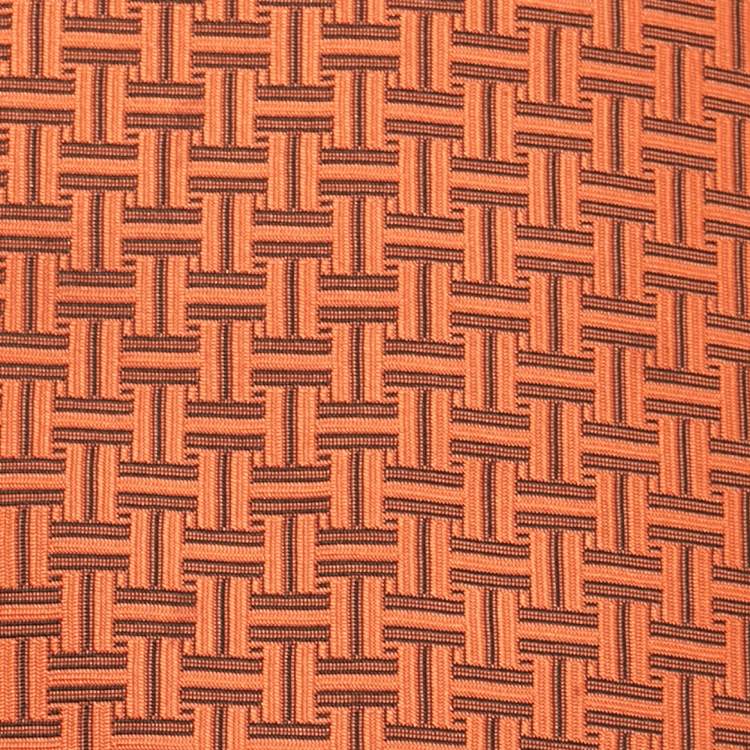 Pre Owned Hermès Orange Patterned Silk Tie