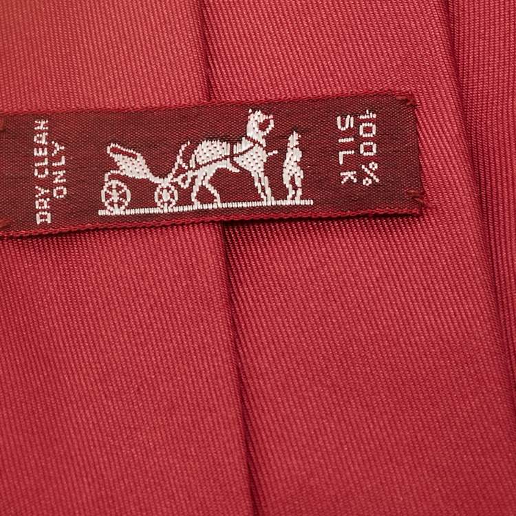Pre Owned Hermès Red Silk Slim Tie