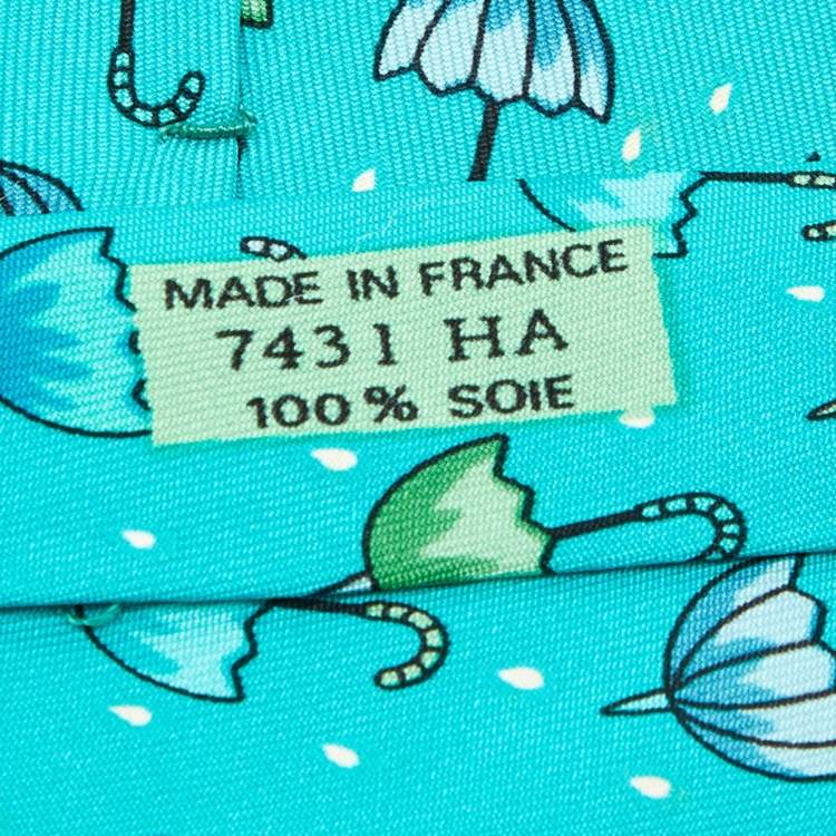 Pre Owned Hermès Multicolor Umbrella Print Silk Classic Tie