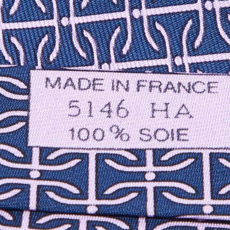 Pre Owned Hermès Blue/Purple Patterned Silk Classic Tie