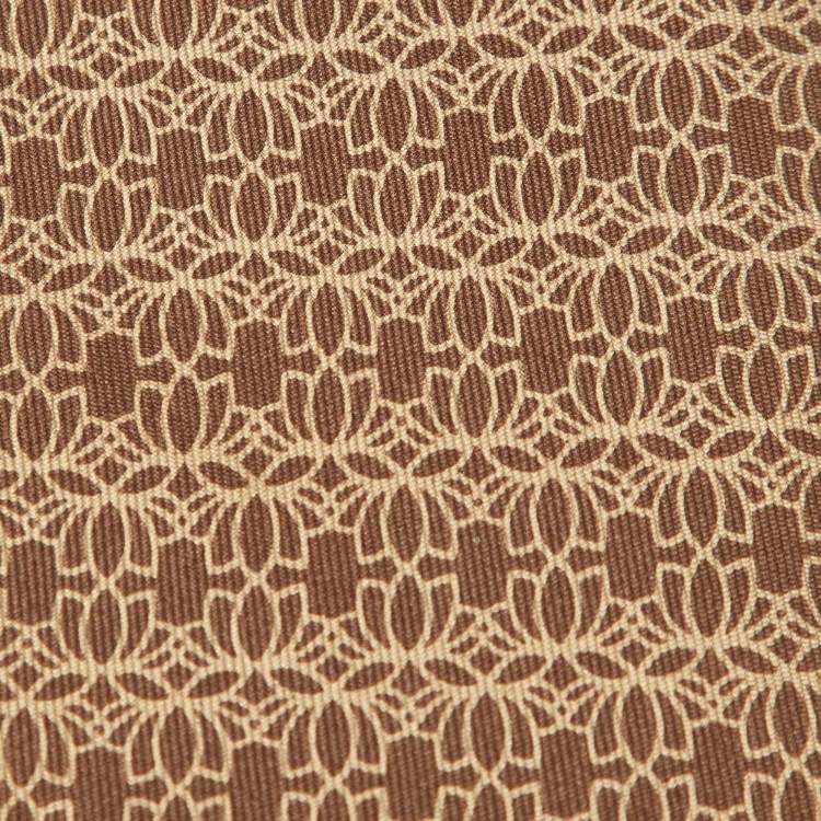 Pre Owned Hermès Brown Patterned Silk Classic Tie