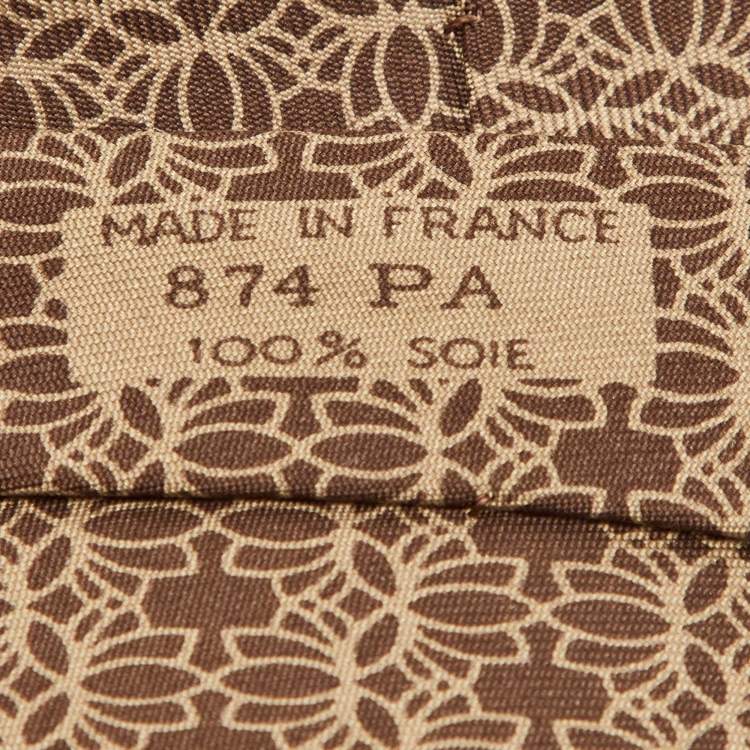 Pre Owned Hermès Brown Patterned Silk Classic Tie