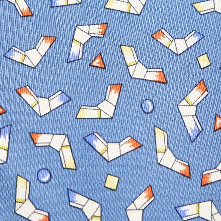 مملوكة مسبقًا Hermès Multicolor Boomerang Print Silk Classic Tie