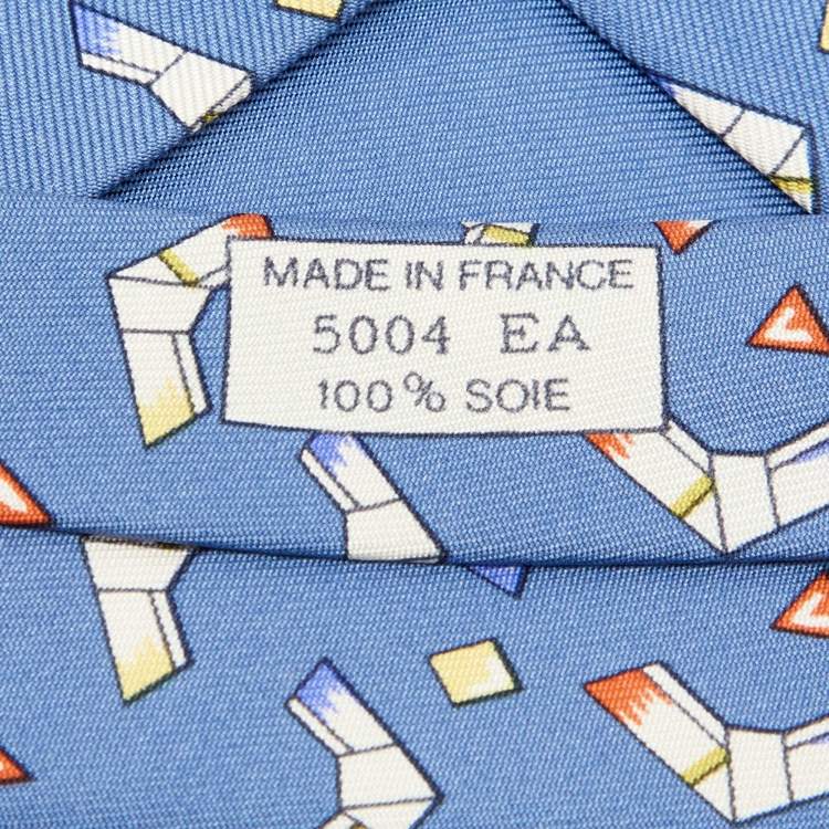 مملوكة مسبقًا Hermès Multicolor Boomerang Print Silk Classic Tie