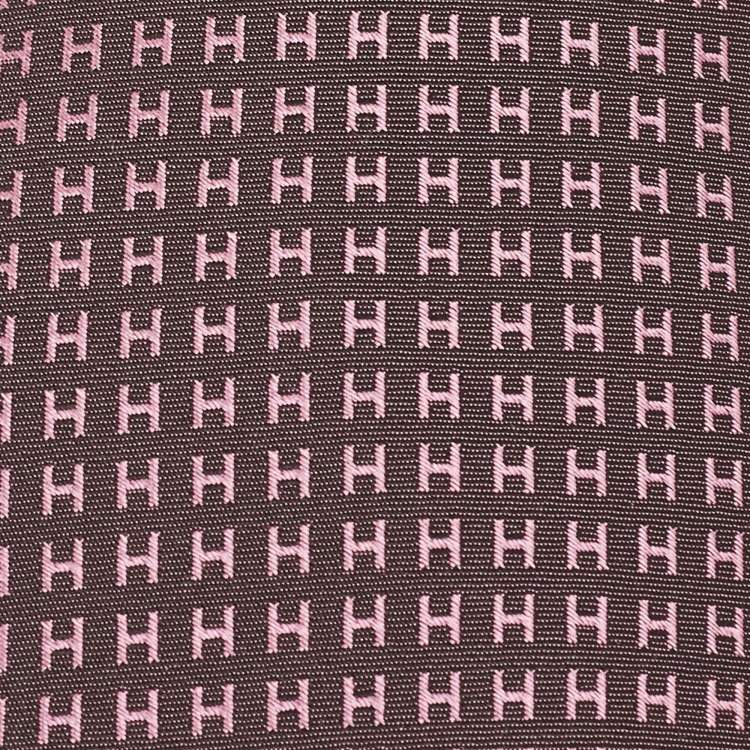 Pre Owned Hermès Purple Silk Faconnee H Bicolore Tie