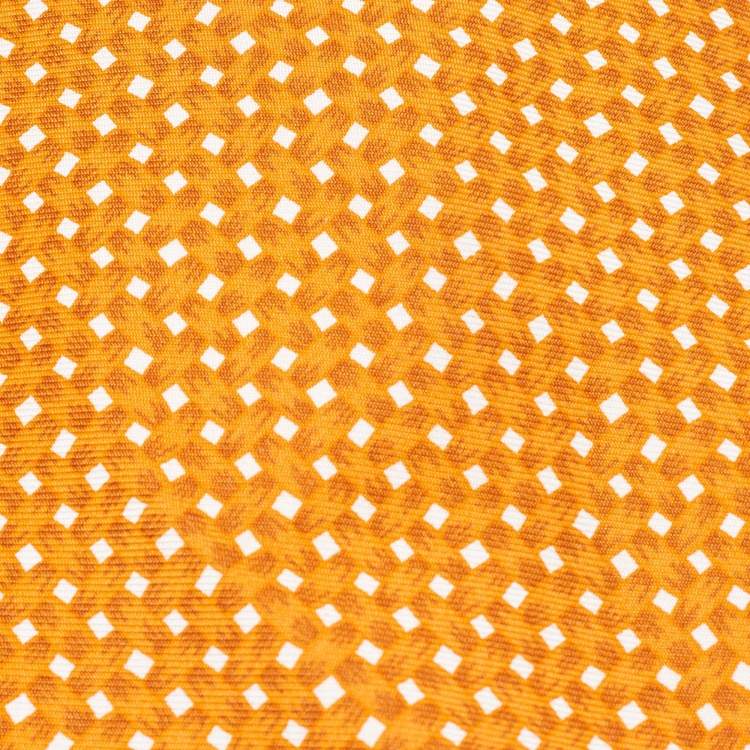 مملوكة مسبقًا Hermes Orange Printed Silk Traditional Tie 