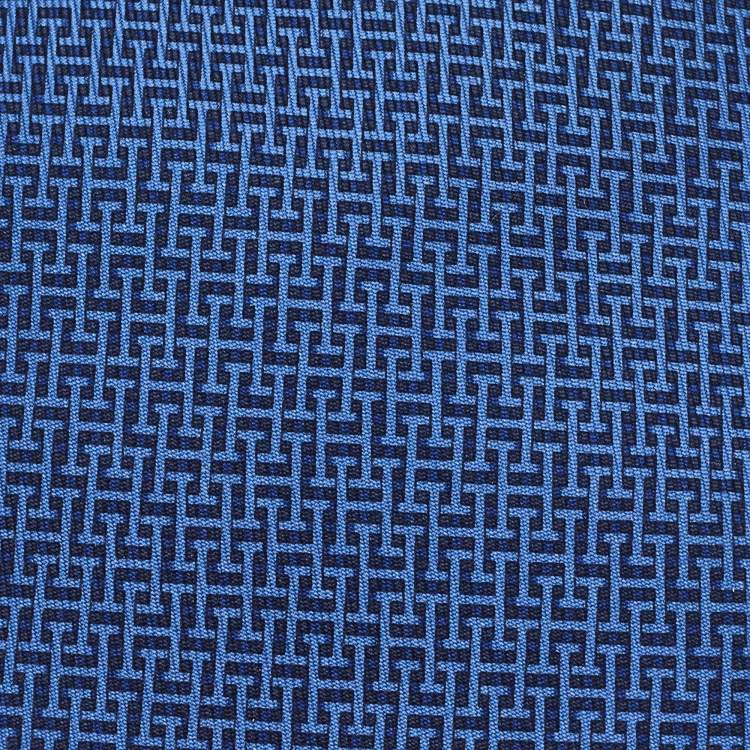 Pre Owned Hermes Blue Printed Silk Tie