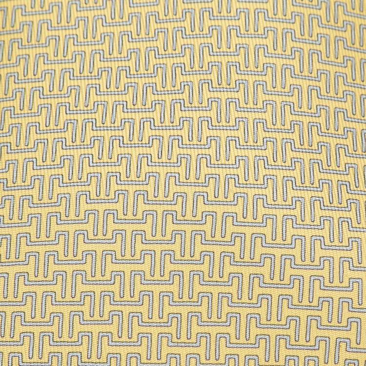 Pre Owned Hermès Yellow Printed Silk Classic Tie