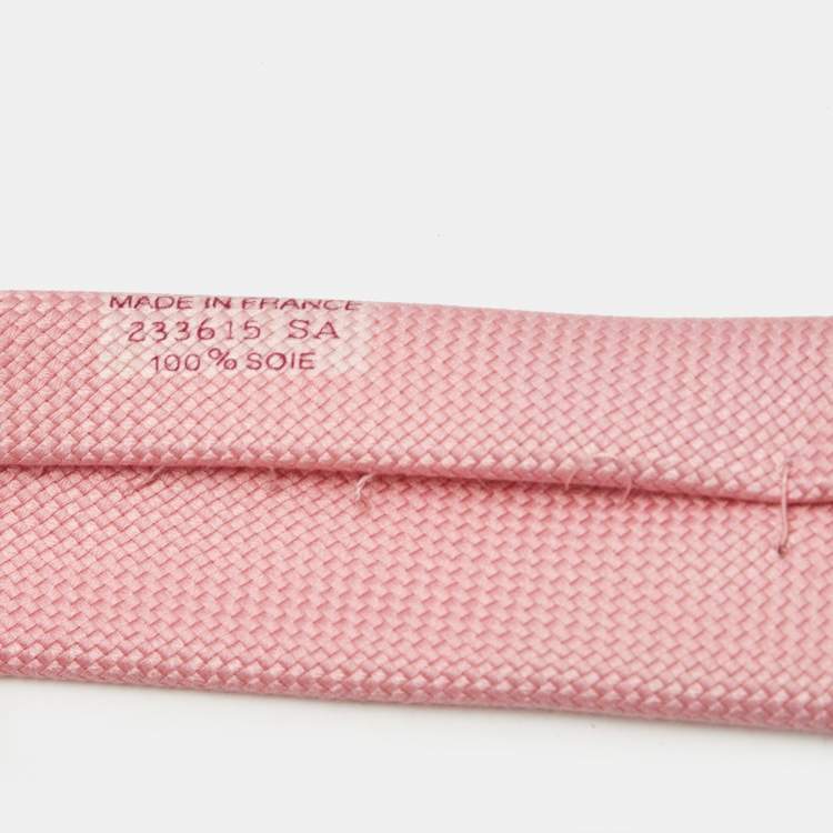 Pre Owned Hermes Pink Jacquard Silk Saint-Honore Tie 