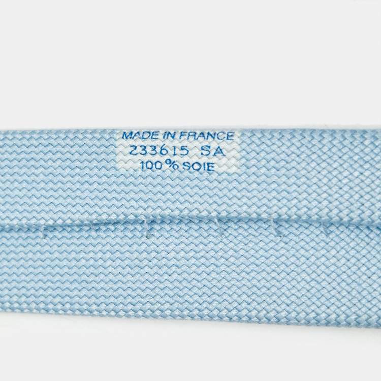 Pre Owned Hermès Light Blue Jacquard Silk Saint-Honore Tie