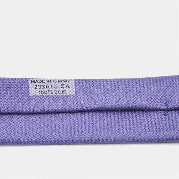 Pre Owned Hermès Purple Jacquard Silk Saint-Honore Tie