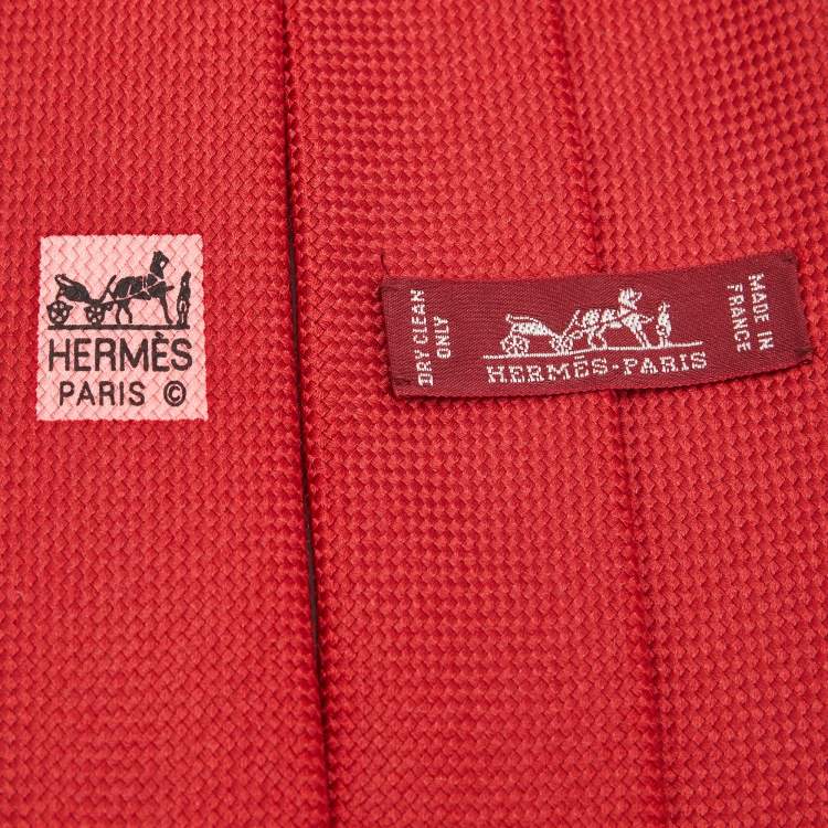 Pre Owned Hermes Red Saint-Honore Silk Tie