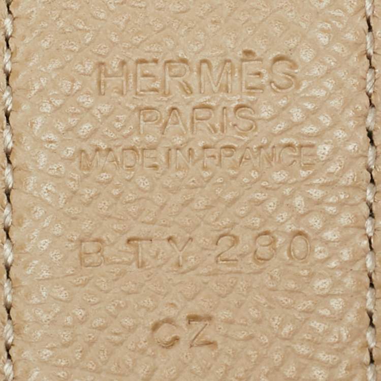 Pre Owned Hermès Vert de Gris/Trench Epsom Leather Cape Cod Reversible Belt 95 CM