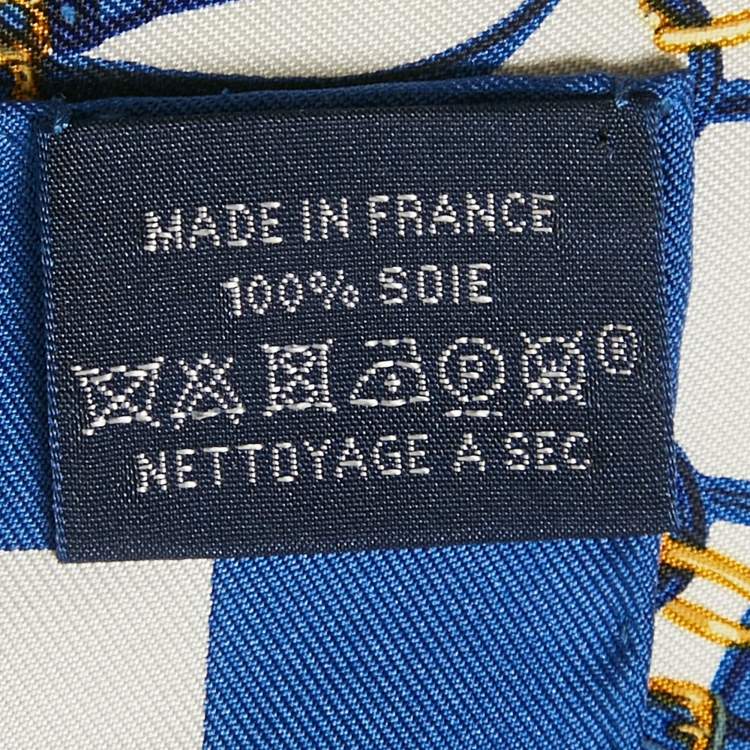 Pre Owned Hermès Blue Silk Brides de Gala Pocket Square