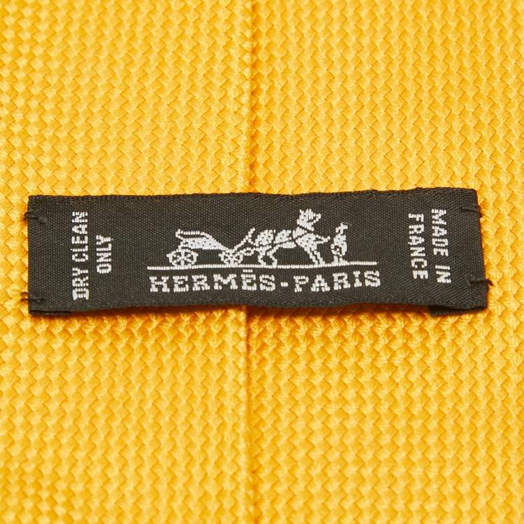 Pre Owned Hermes Yellow Saint-Honore Silk Tie