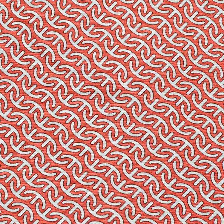 Pre Owned Hermès Red Printed Silk Traditional Tie 