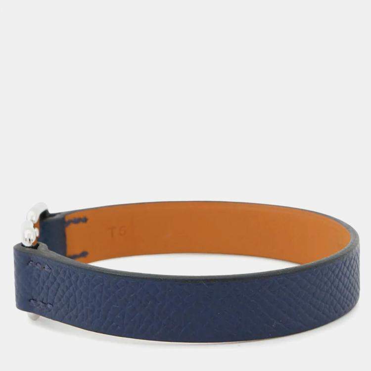 Pre Owned Hermes Tonight Navy Blue Epsom Bracelet 