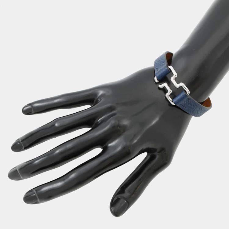 Pre Owned Hermes Tonight Navy Blue Epsom Bracelet 