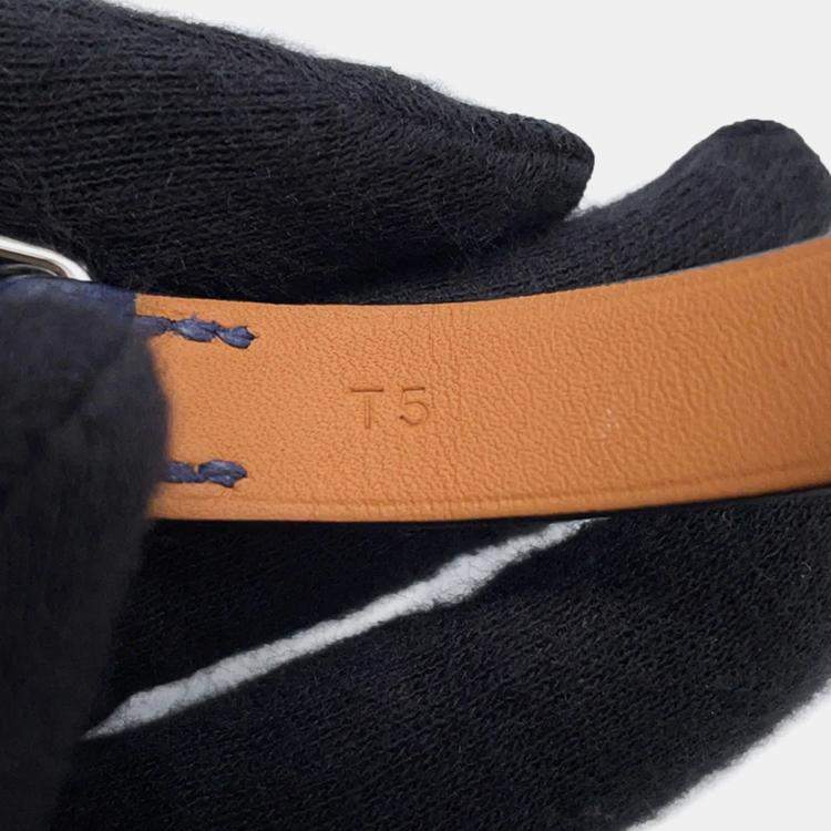 Pre Owned Hermes Tonight Navy Blue Epsom Bracelet 