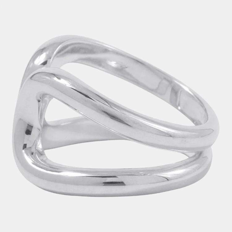 Pre Owned Hermes Lima Ring Silver 925 EU 54