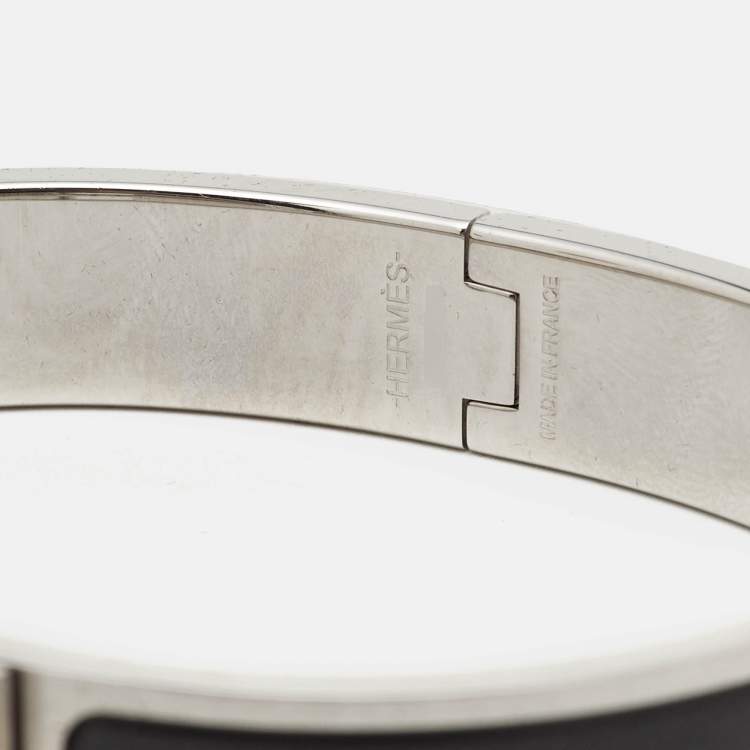 Pre Owned Hermès Clic HH Matte Enamel Palladium Plated Bracelet