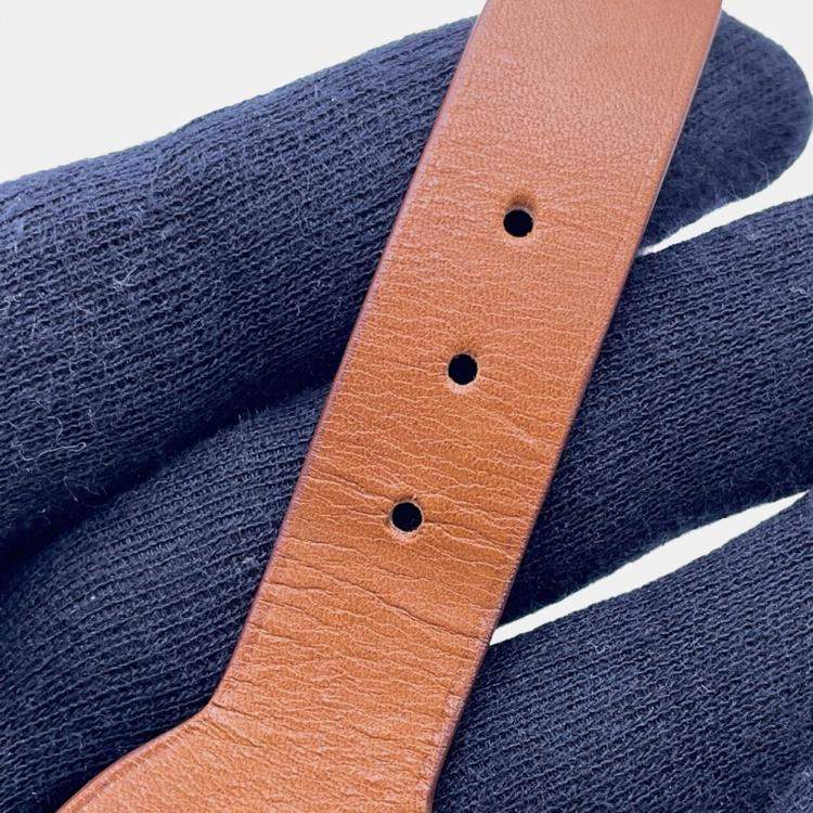 Pre Owned Hermes EtriviRe Babor Bracelet Size T5 Gold Tadelakt Leather