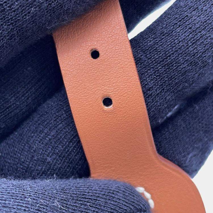 Pre Owned Hermes EtriviRe Babor Bracelet Size T5 Gold Tadelakt Leather