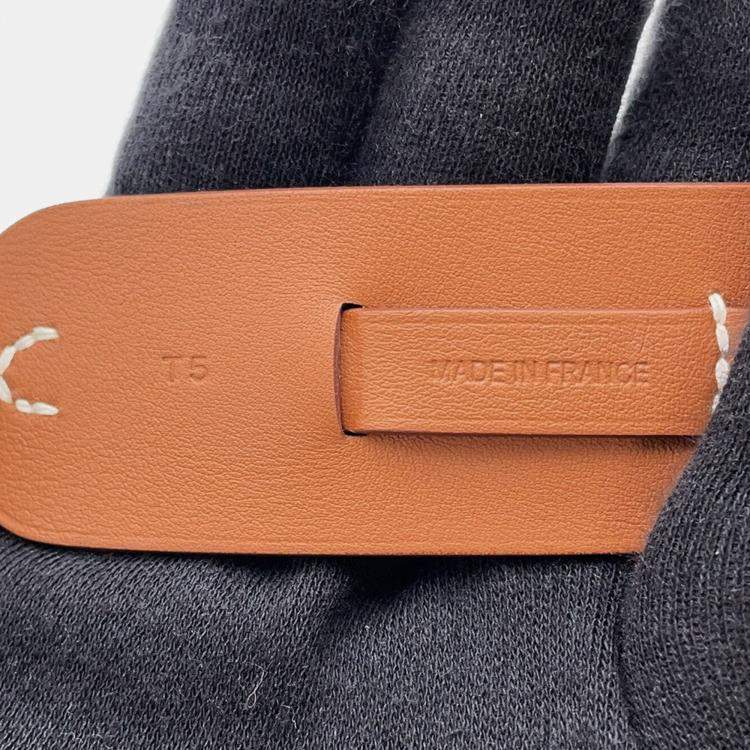 Pre Owned Hermes EtriviRe Babor Bracelet Size T5 Gold Tadelakt Leather