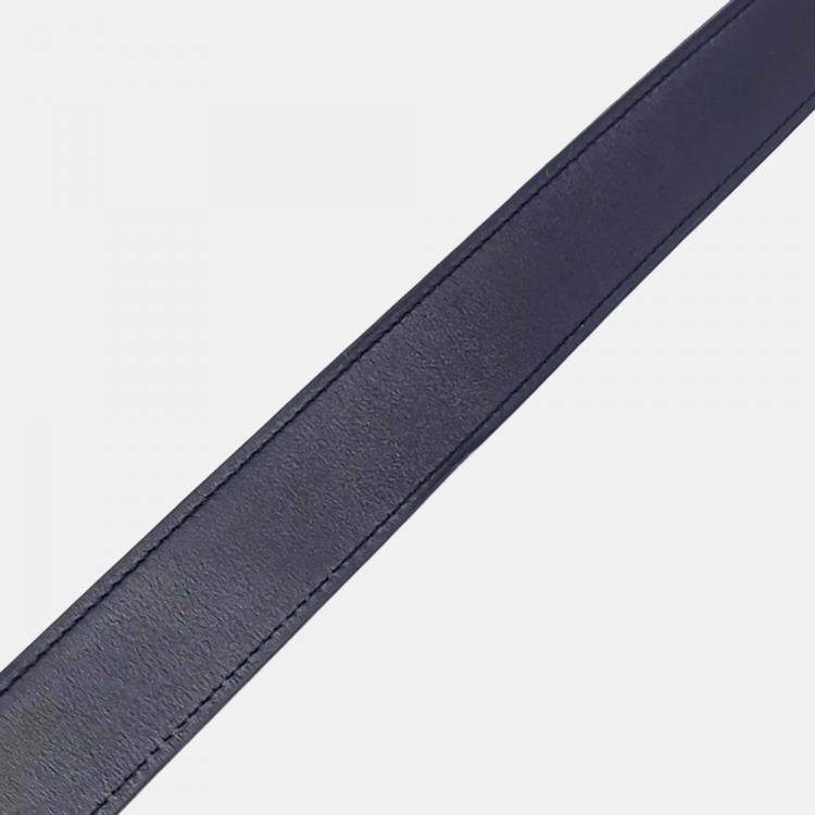 Pre Owned Hermes Black/Brown Leather H Reversible Belt 