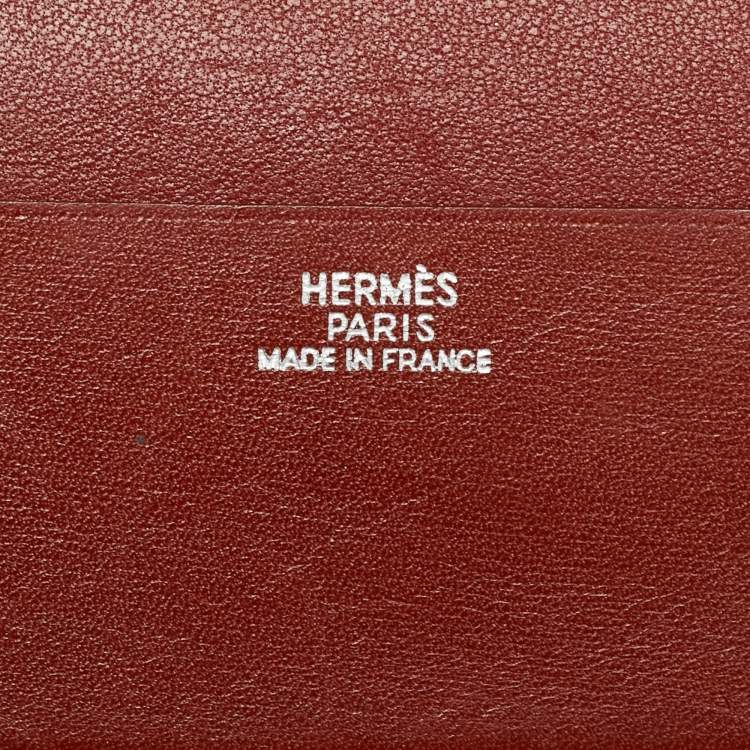 Pre Owned Hermes Brique Tadelakt Leather MC² Magellan Passport Holder