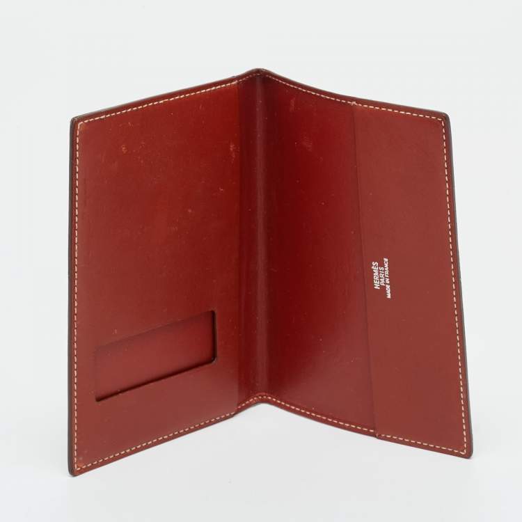 Pre Owned Hermes Brique Tadelakt Leather MC² Magellan Passport Holder