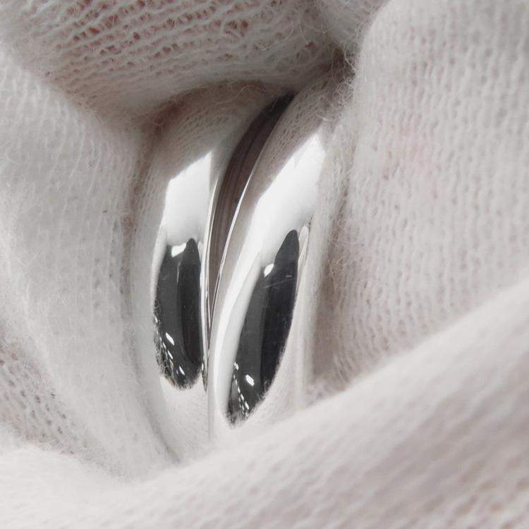 Pre Owned Hermes Caba Cityslide Clutchertige Ring Size 54/#14 Silver Sv925