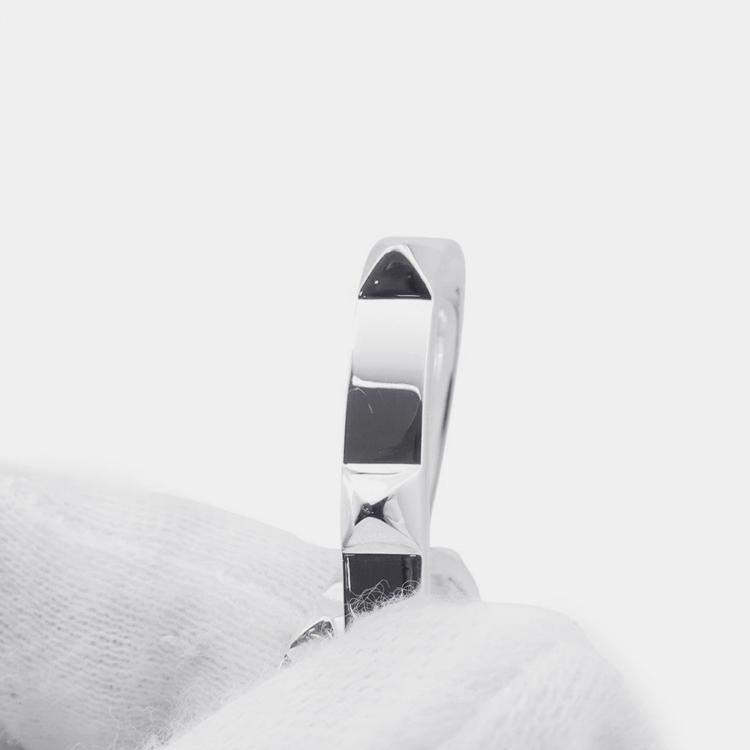 Pre Owned Hermes Crew De H Double Finger Ring Size 52/#12H125631B Sv925