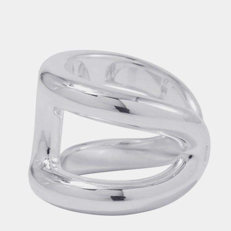 Pre Owned خاتم هيرمس أوزموز مقاس كبير / 51 / #11 فضة 925