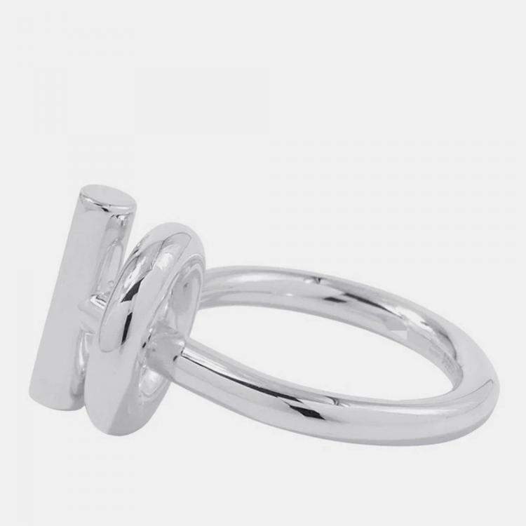 مملوكة مسبقًا خاتم هيرمس Echappeering مقاس مم/58/#18 فضة 925