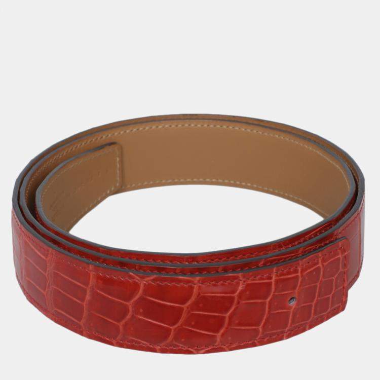 Pre Owned Hermes Shiny Porosus Crocodile Belt