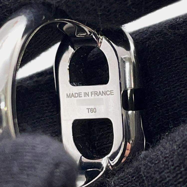 Pre Owned Hermes Mayon Ring Size T60 Black Metal Lacquer