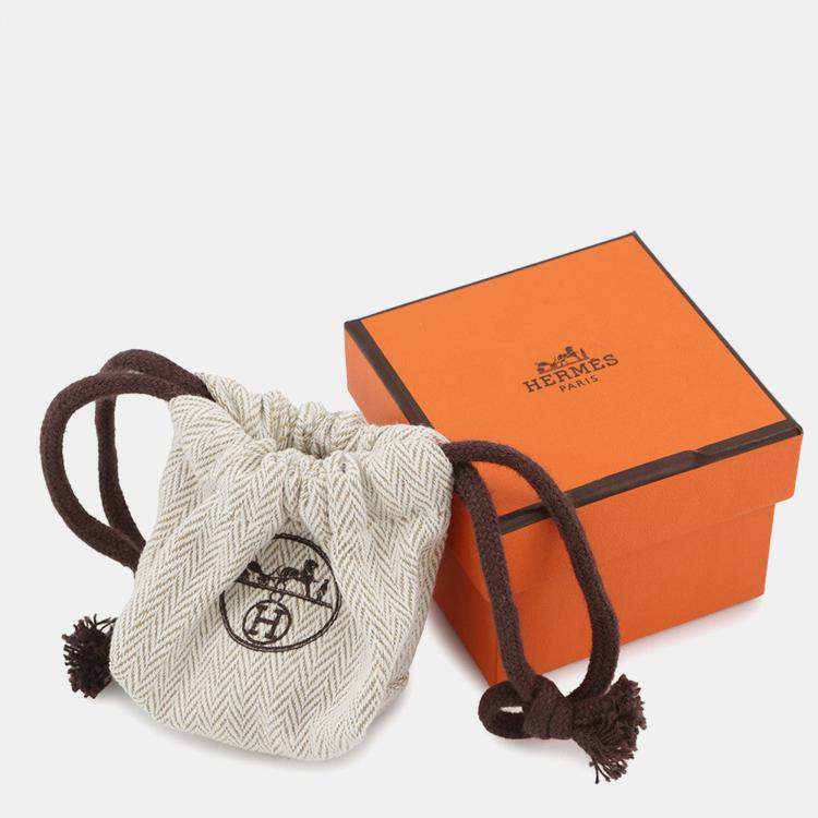 Pre Owned Hermes Mayon Ring Size T60 Black Metal Lacquer