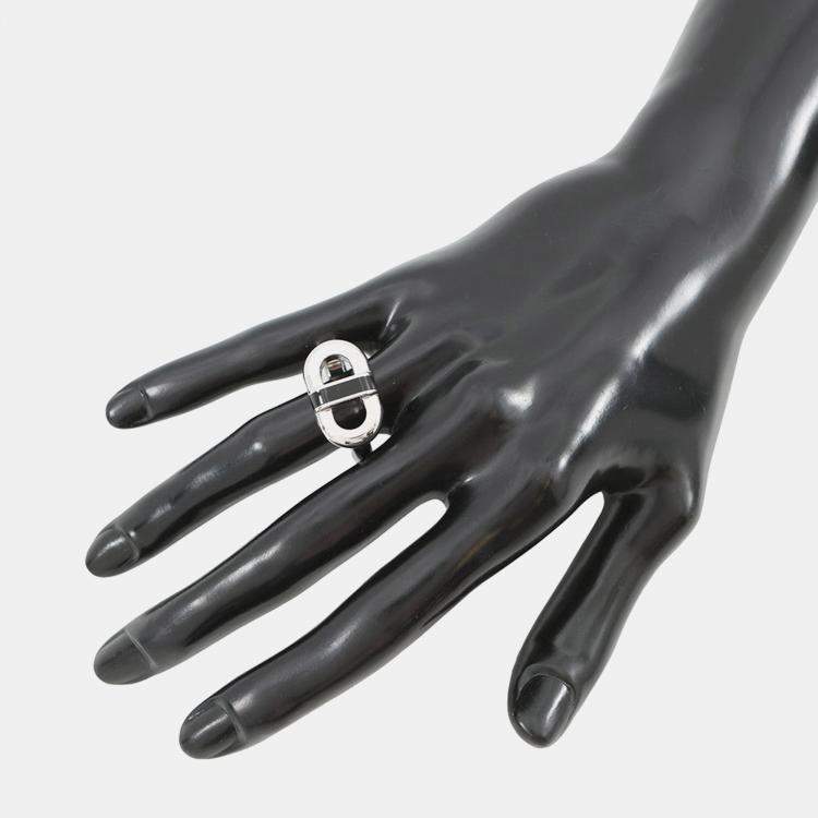 Pre Owned Hermes Mayon Ring Size T60 Black Metal Lacquer