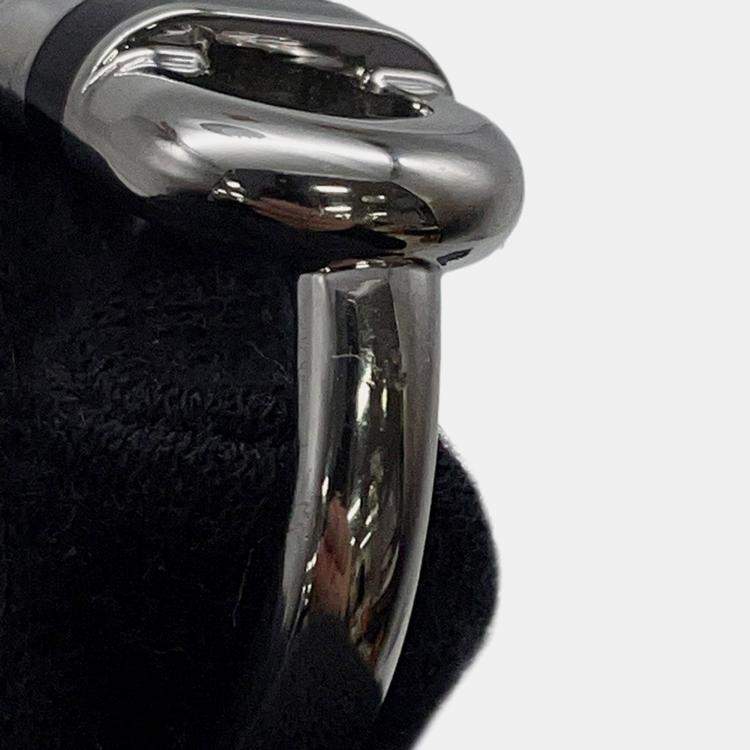 Pre Owned Hermes Mayon Ring Size T60 Black Metal Lacquer