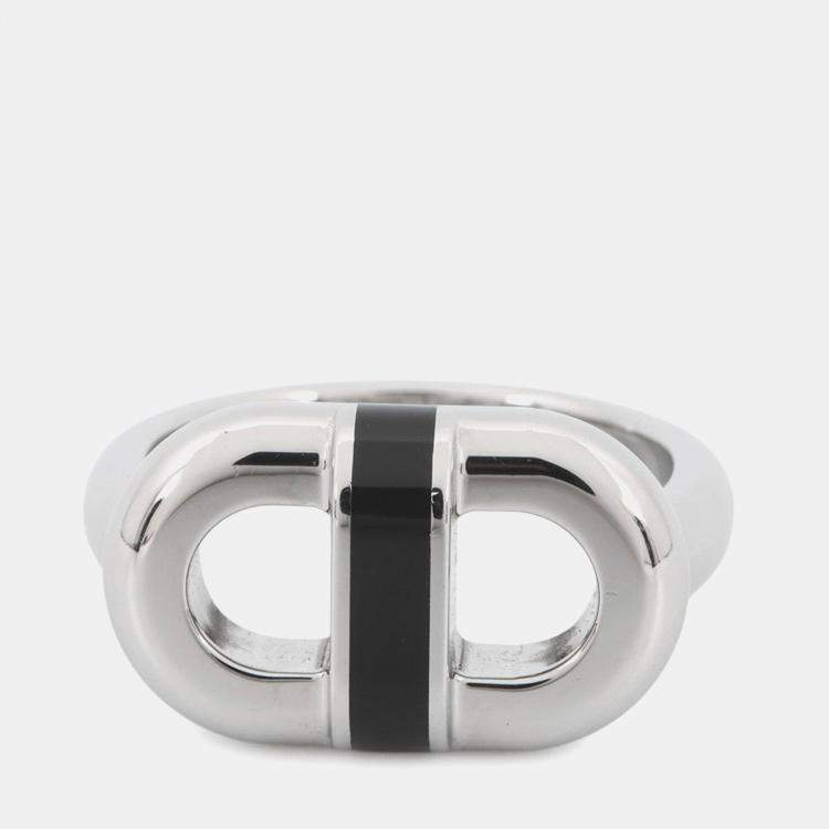 Pre Owned Hermes Mayon Ring Size T60 Black Metal Lacquer