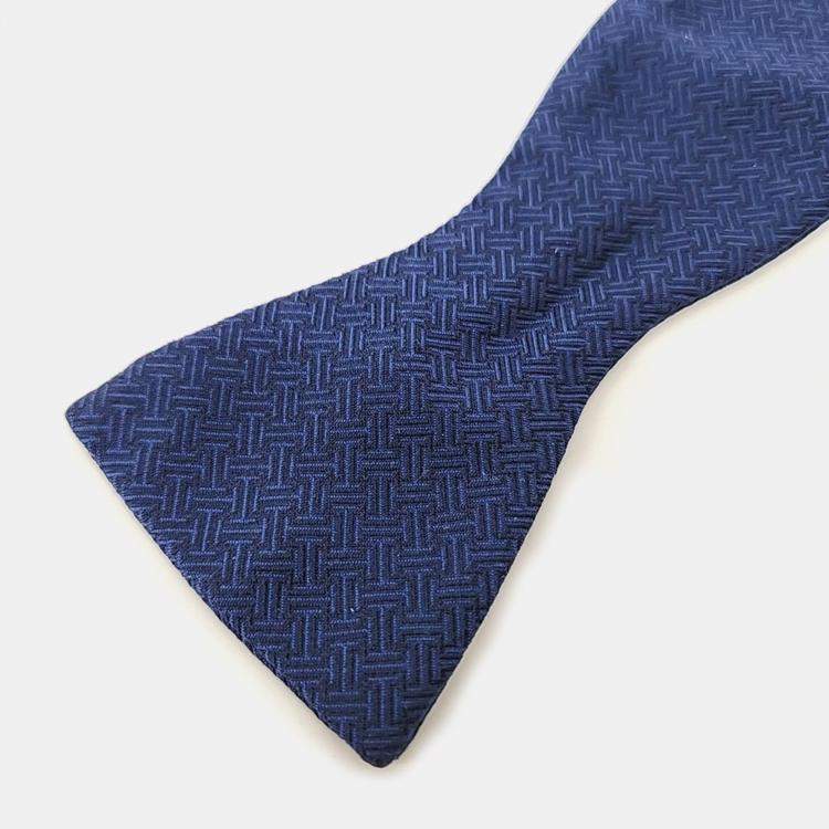Pre Owned Hermes Silk Blue Bow Tie