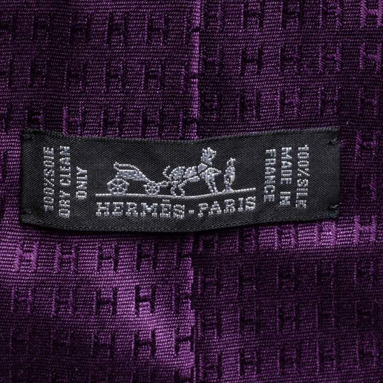 Pre Owned Hermès Purple Faconnee H Silk Tie 