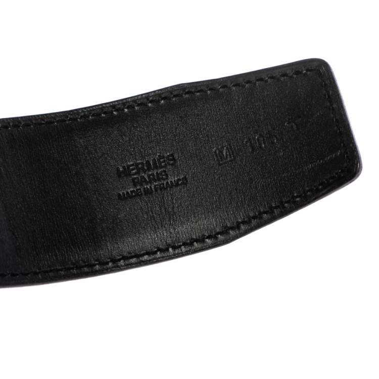 Pre Owned Hermès Graphite/Noir Chamonix Leather Constance Reversible Belt 105 CM