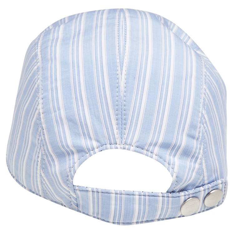 Pre Owned Hermes Blue Striped Cotton Baseball Cap (59)